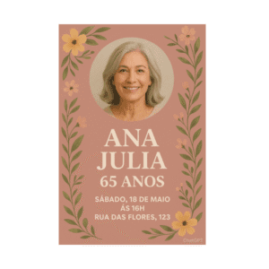 Convite de Aniversário Senhora A6