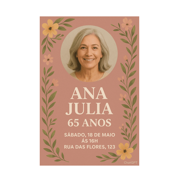 Convite de Aniversário Senhora A6