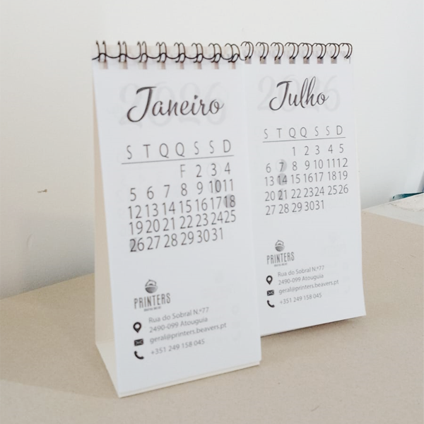 Calendário de mesa Personalizado 15x7cm