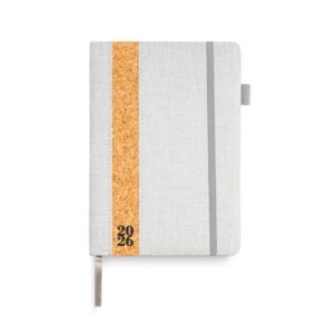 Agenda diária A5 Capa em linho e cortiça