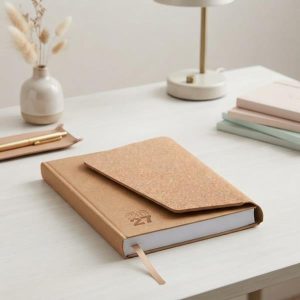 Agenda diária A5 Cortiça Com Aba Personalizada